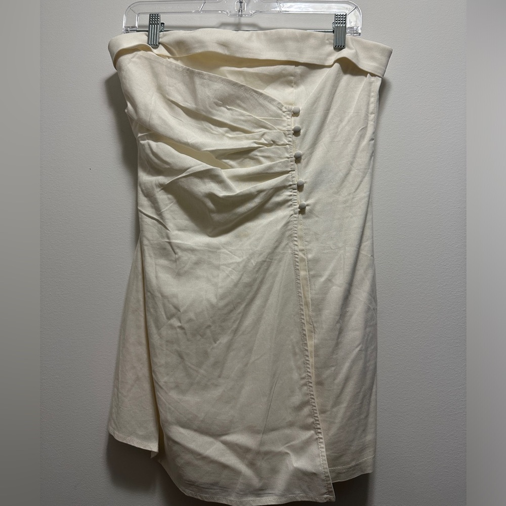 Pepper Mayo strapless white mini dress